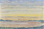 Ferdinand Hodler Sonnenuntergang am Genfersee painting